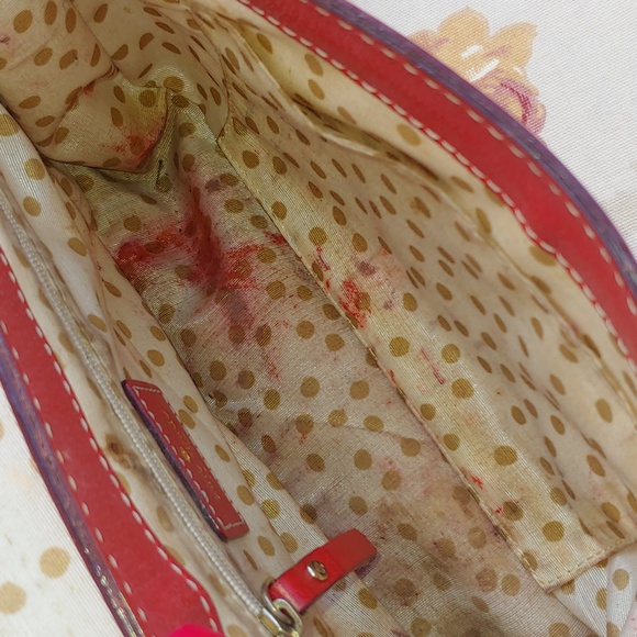 Vintage Kate Spade Red Leather Crossbody Camera Bag with Front Flap - Picture 13 of 16